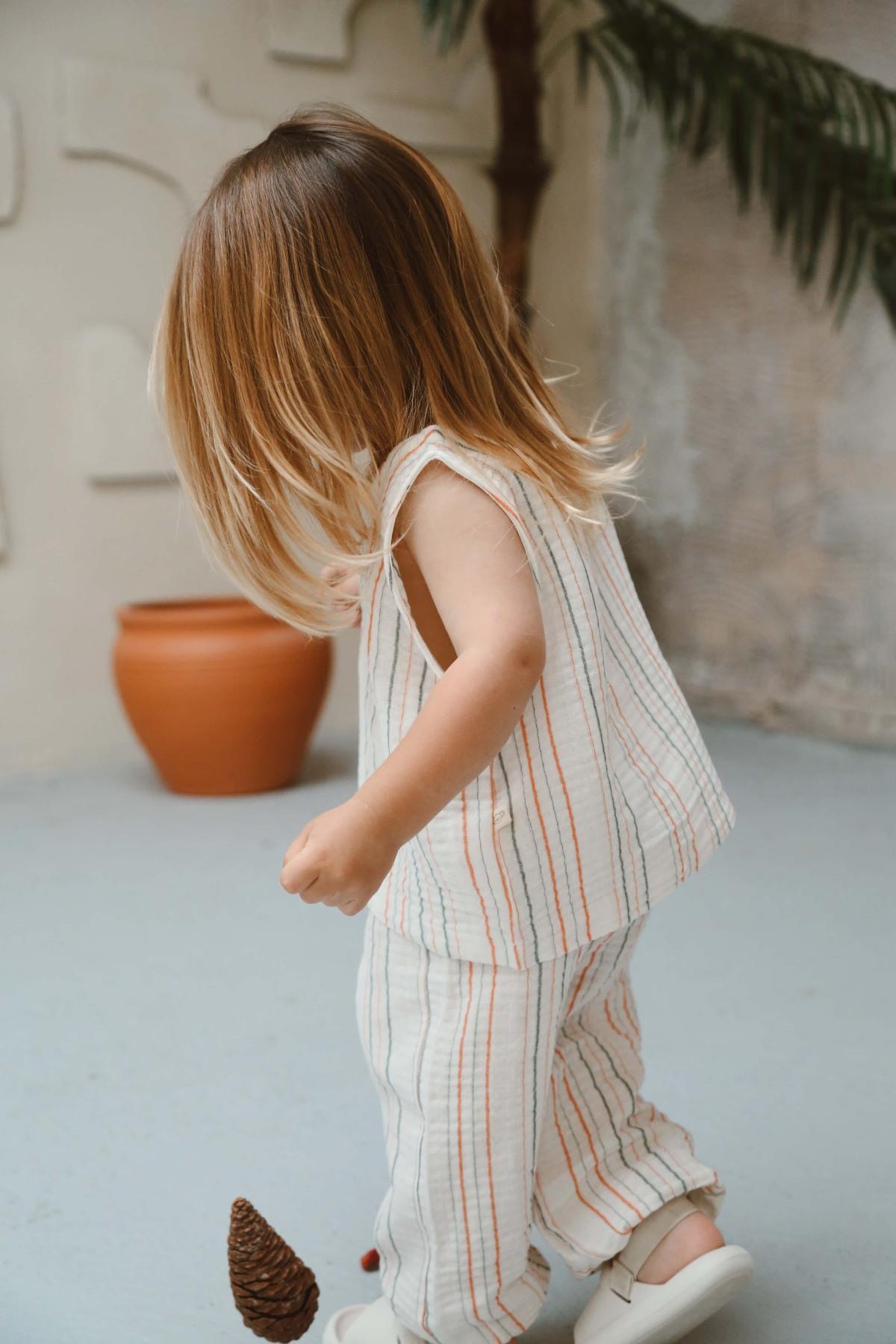 Kostum Unisex "Eco-Stripes" – 100% Pambuk Muslin