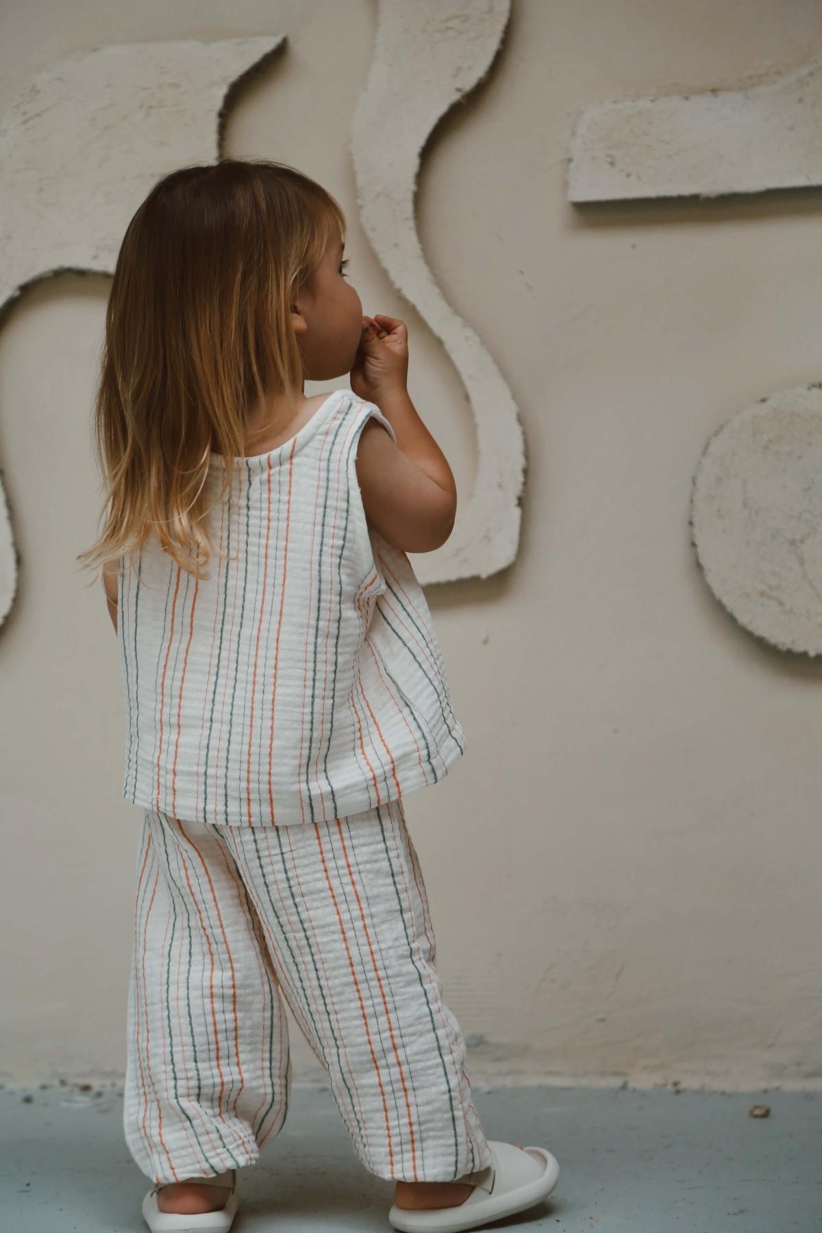 Kostum Unisex "Eco-Stripes" – 100% Pambuk Muslin