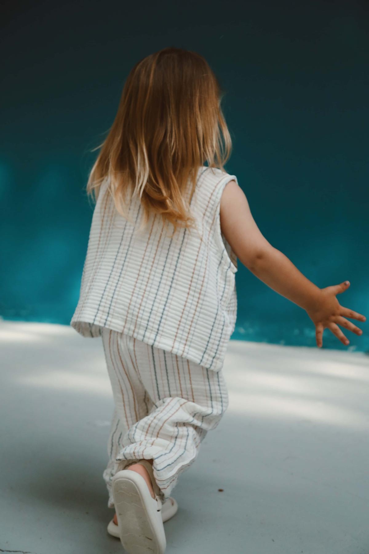 Kostum Unisex "Eco-Stripes" – 100% Pambuk Muslin