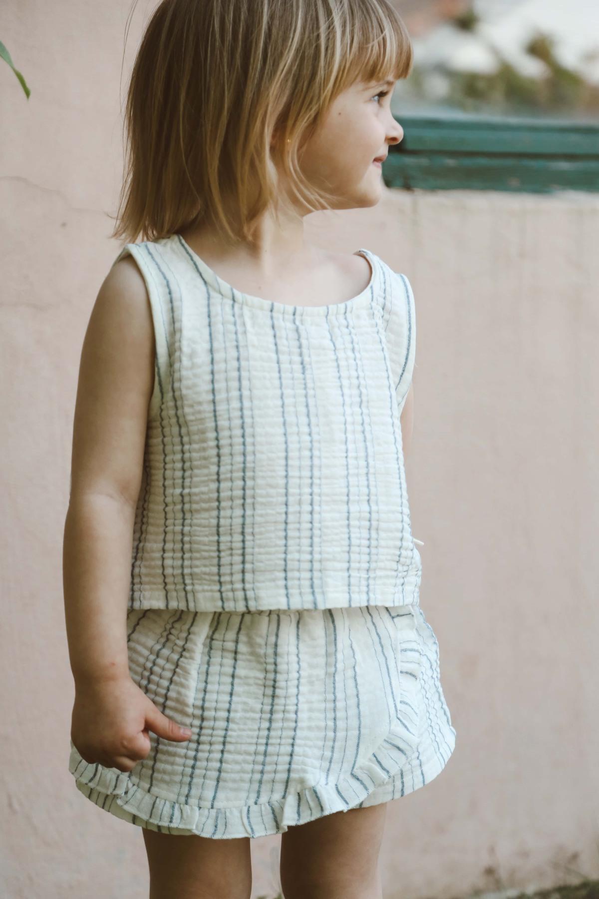 Kostum Muslin Bluze & Fund Pantallon - Vija Blu