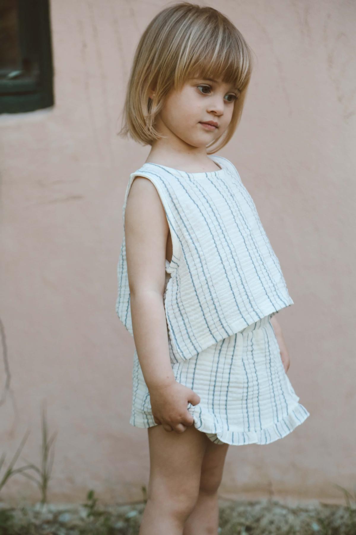 Kostum Muslin Bluze & Fund Pantallon - Vija Blu