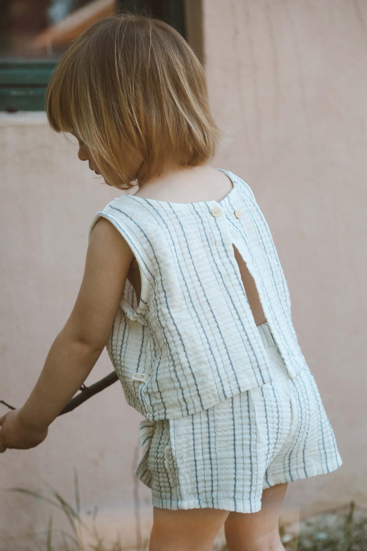 Kostum Muslin Bluze & Fund Pantallon - Vija Blu