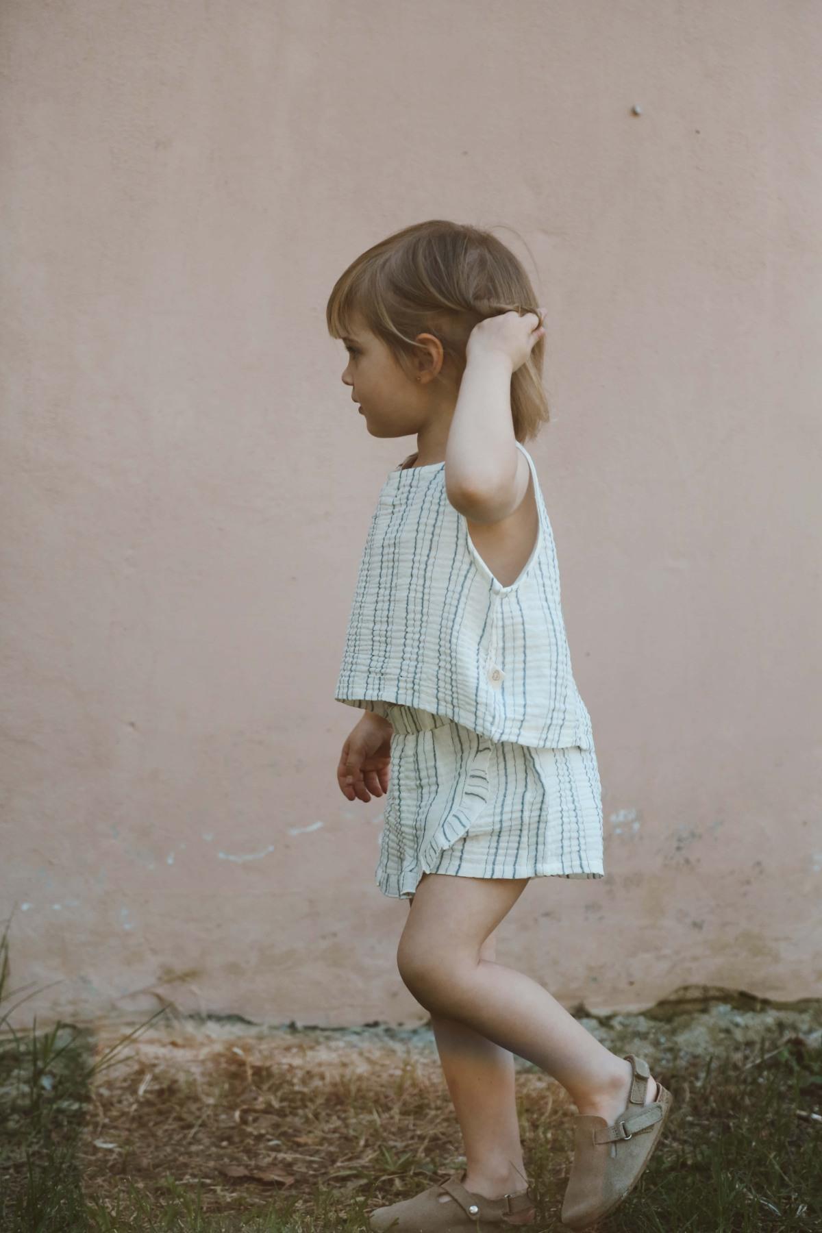 Kostum Muslin Bluze & Fund Pantallon - Vija Blu