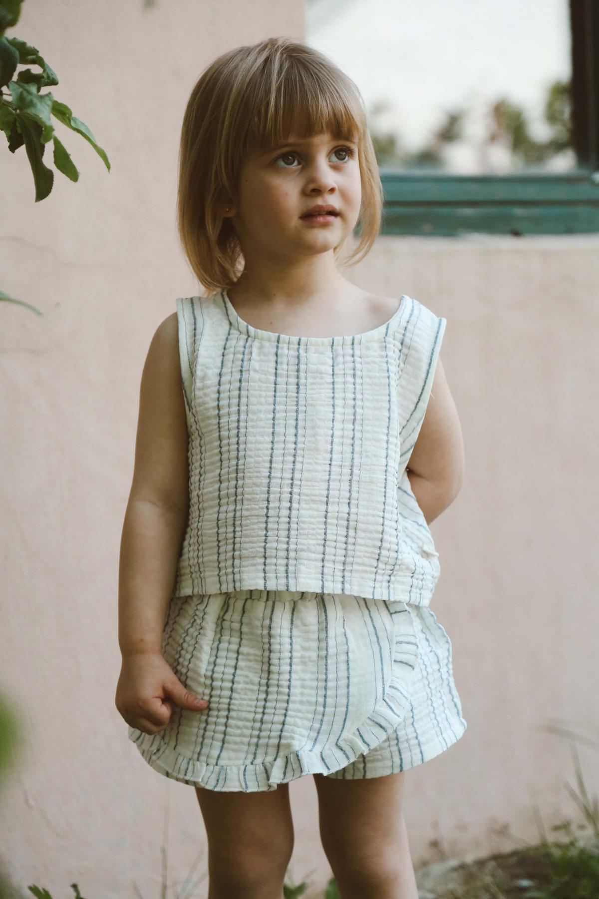 Kostum Muslin Bluze & Fund Pantallon - Vija Blu