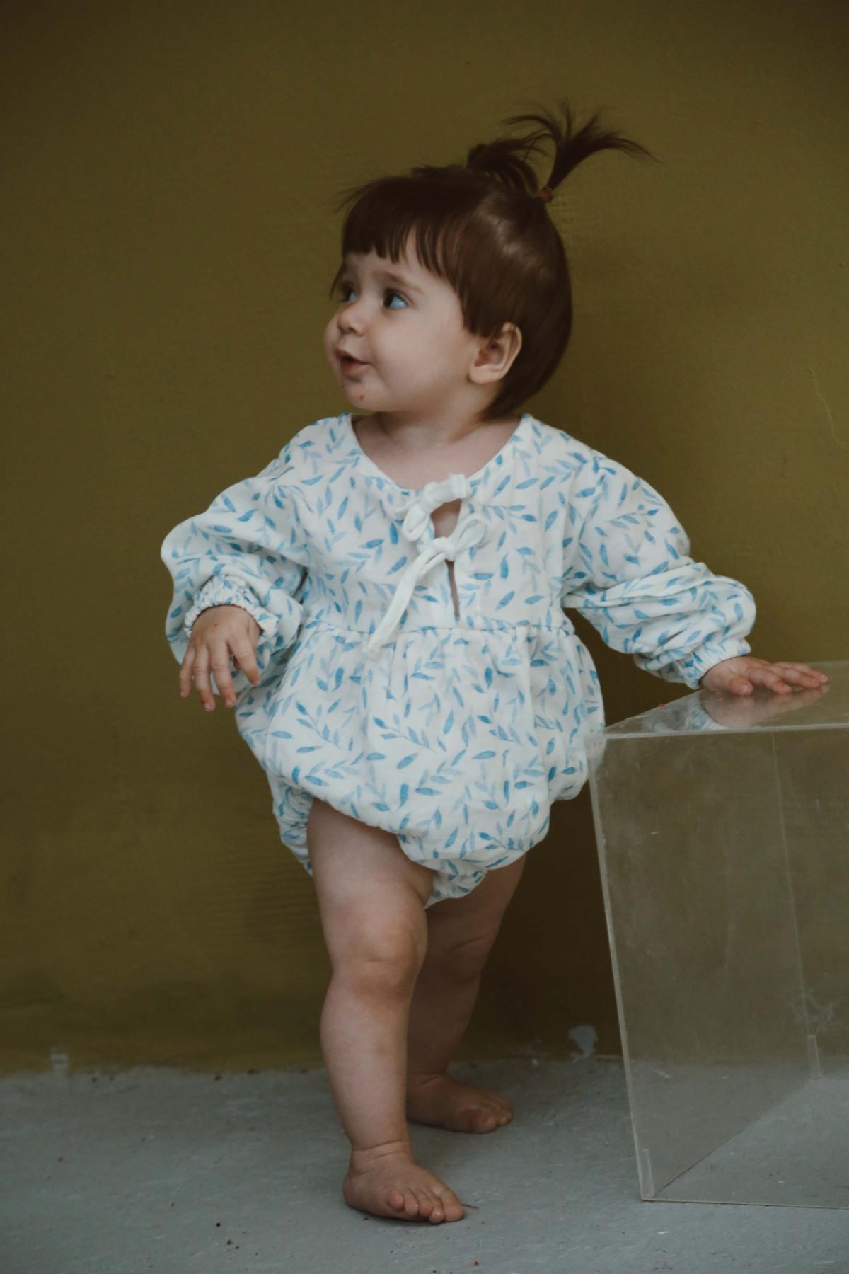 Romper prej Musline "Sky Leaves" – 100% Pambuk