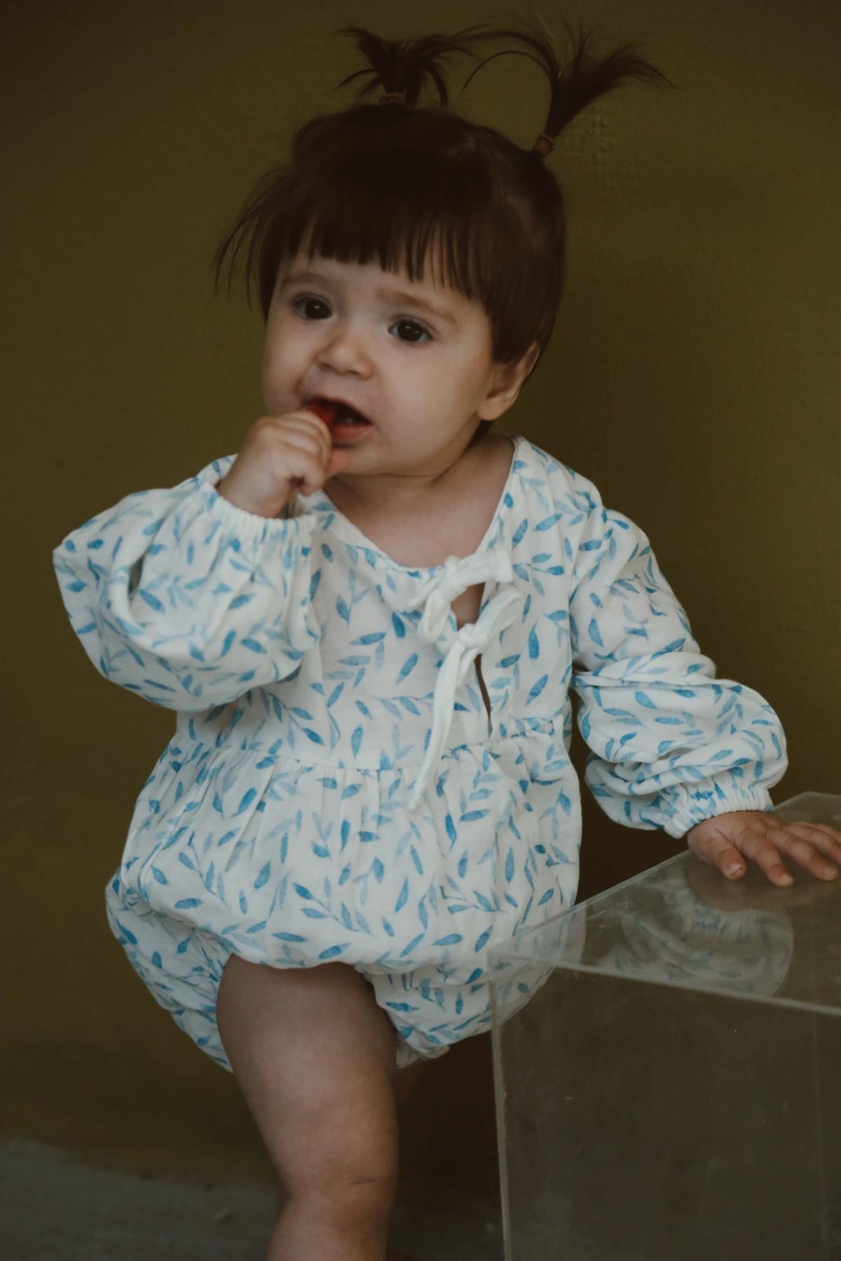 Romper prej Musline "Sky Leaves" – 100% Pambuk
