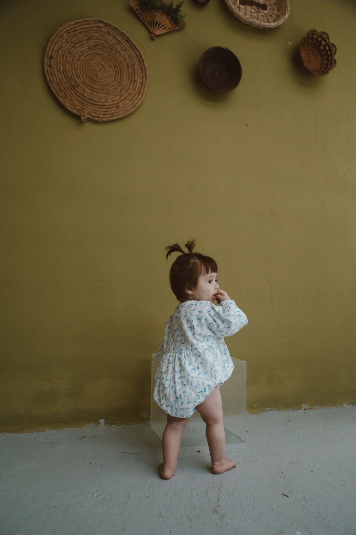 Romper prej Musline "Sky Leaves" – 100% Pambuk