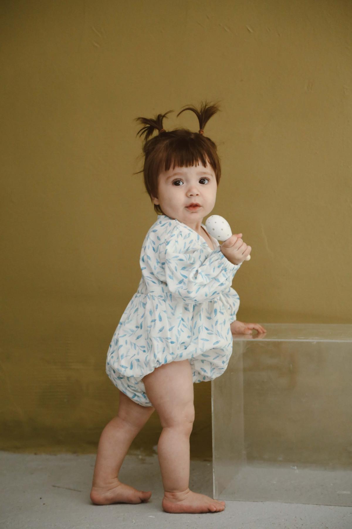 Romper prej Musline "Sky Leaves" – 100% Pambuk
