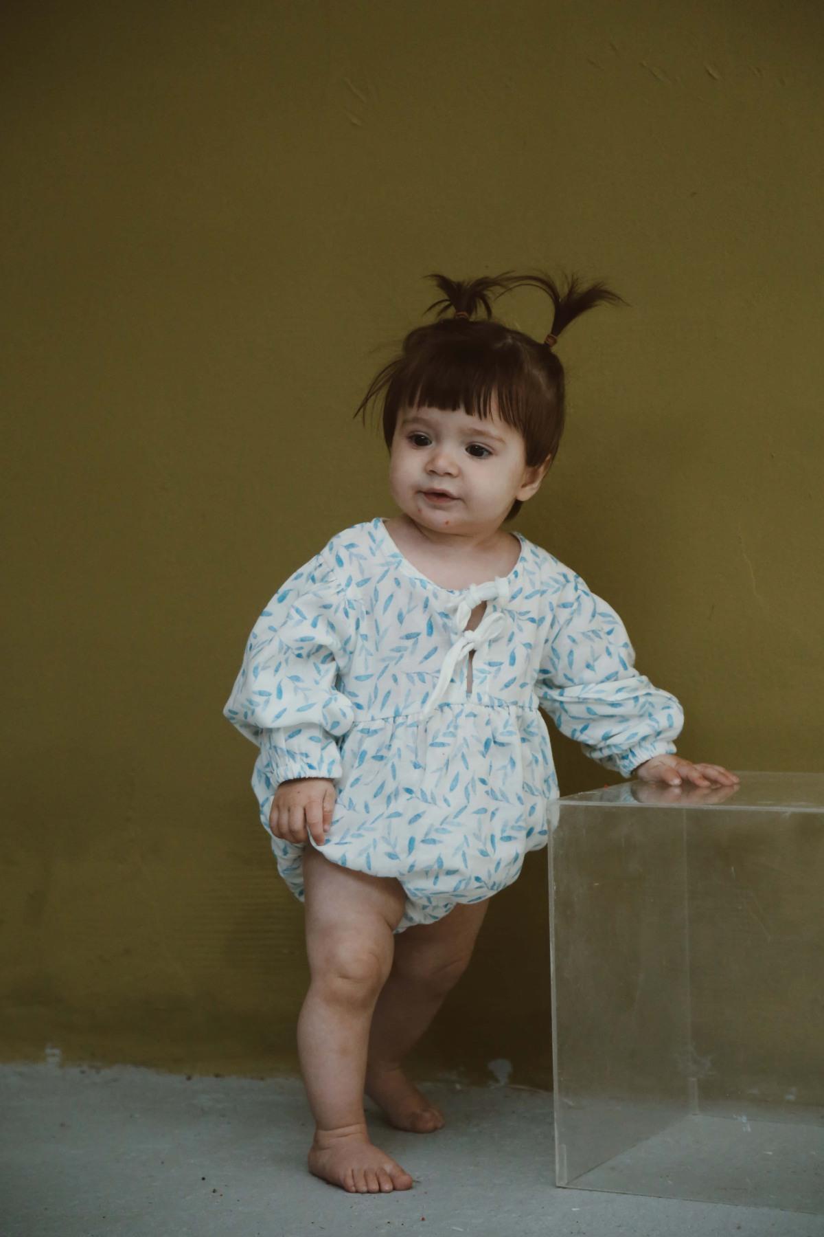 Romper prej Musline "Sky Leaves" – 100% Pambuk