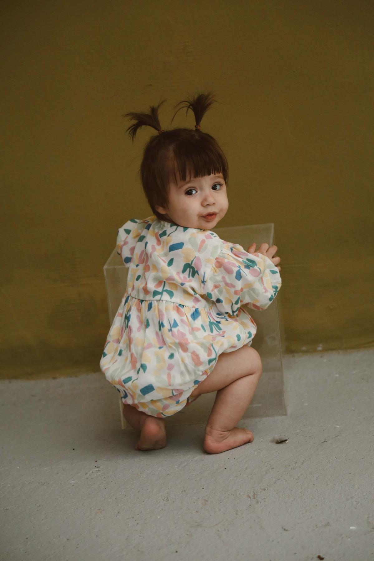Romper prej Musline "Abstract Garden" – 100% Pambuk