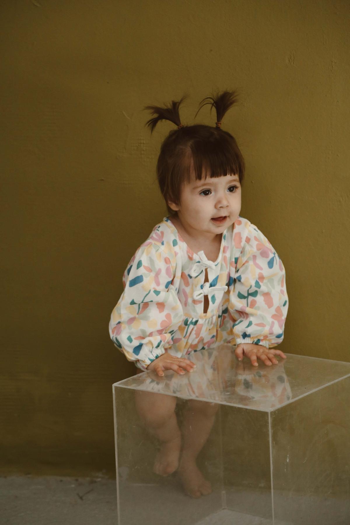 Romper prej Musline "Abstract Garden" – 100% Pambuk