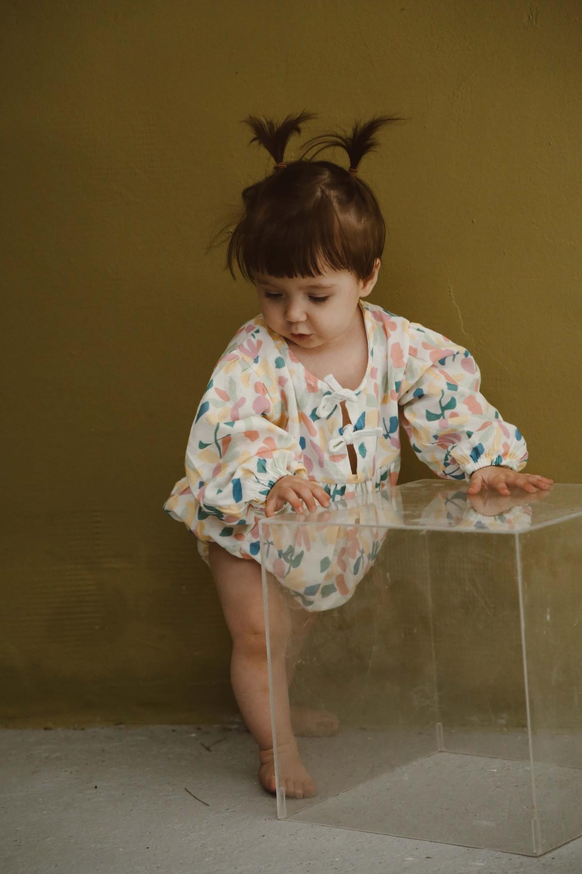 Romper prej Musline "Abstract Garden" – 100% Pambuk