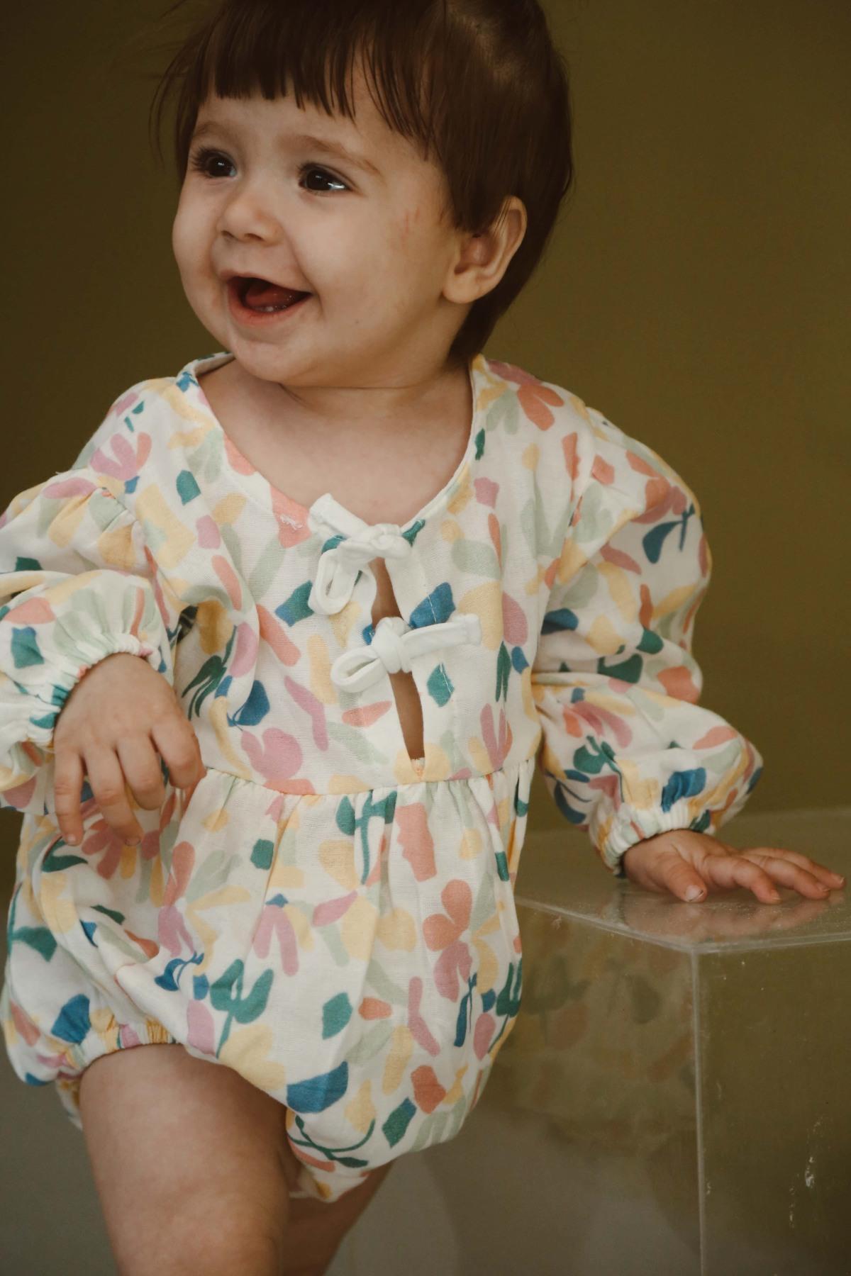 Romper prej Musline "Abstract Garden" – 100% Pambuk