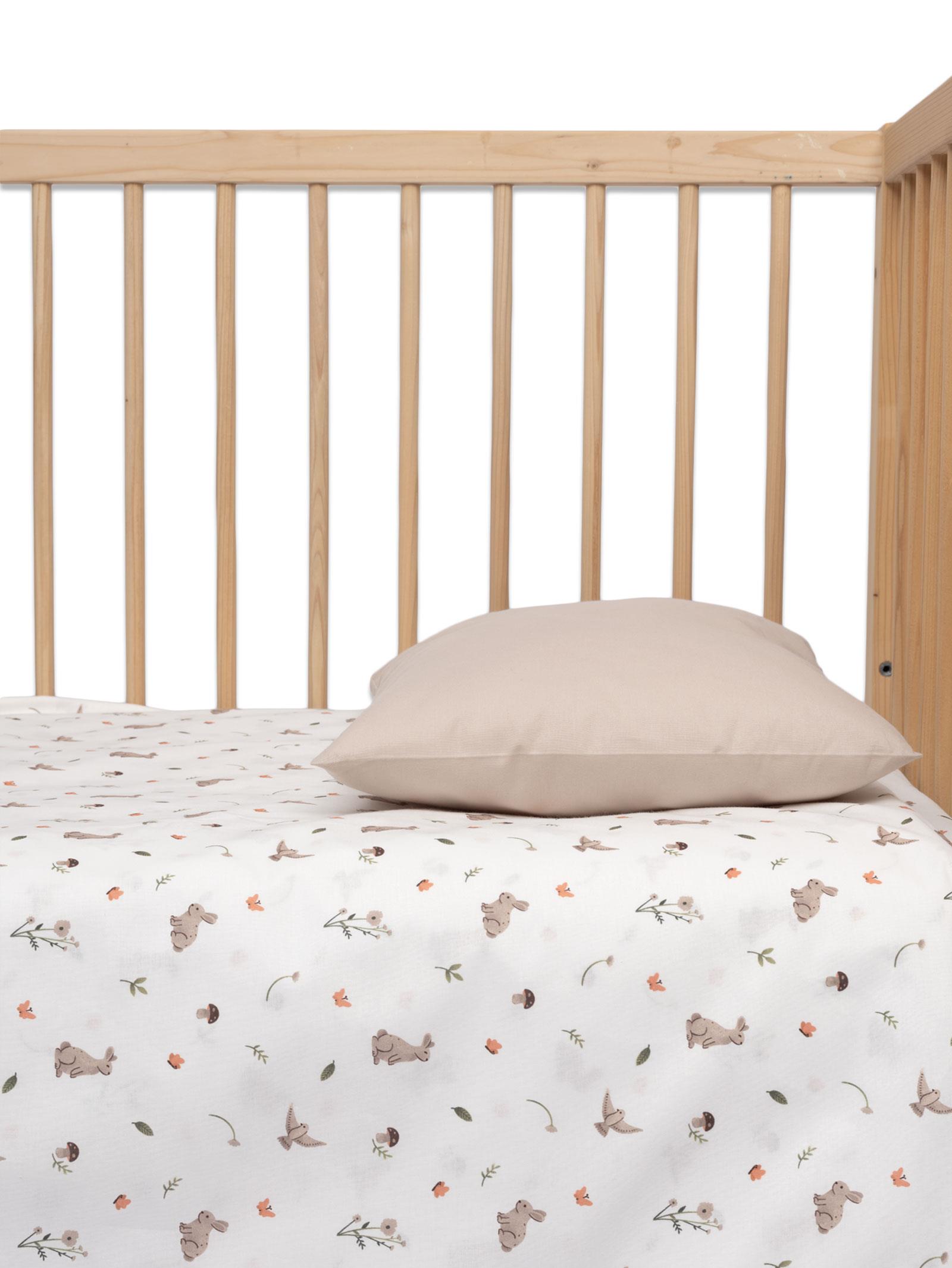 Set Krevati per Bebe me 2 Pjese (Kellef Jorgani dhe Jastiku)– "Grass Beige" (100% Pambuk)