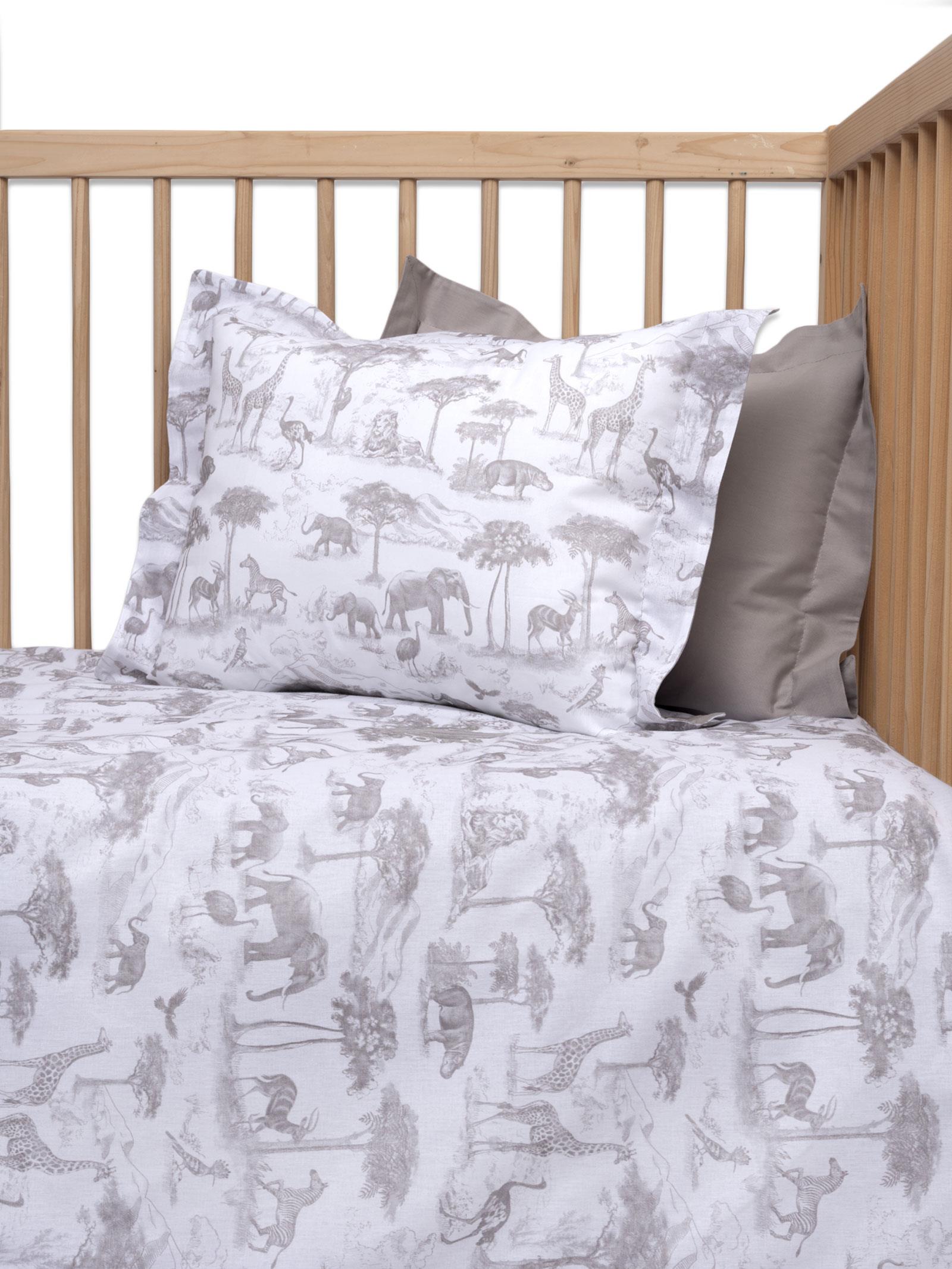 Set Çarçafesh 4 Pjese Safari Gri - 100% Pambuk (100x150 cm)