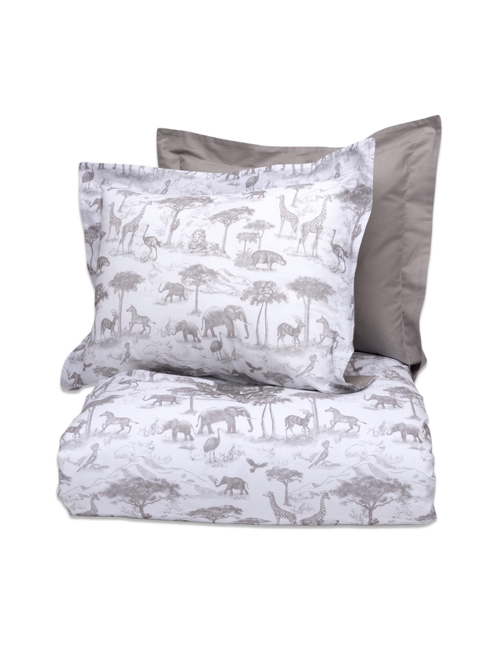 Set Çarçafesh 4 Pjese Safari Gri - 100% Pambuk (100x150 cm)