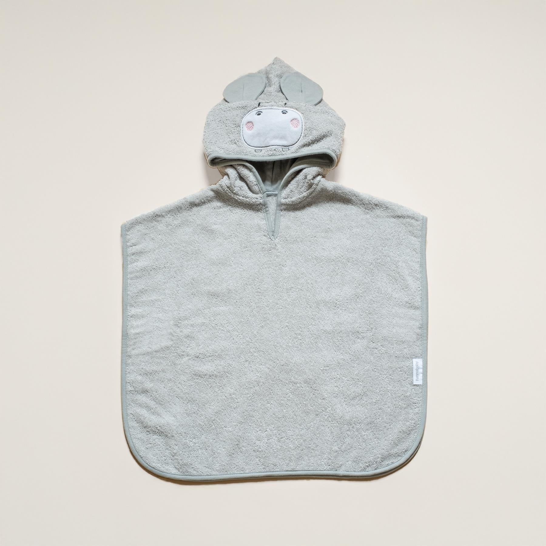 Poncho Gri "Bath Time" – 100% Pambuk Absorbues
