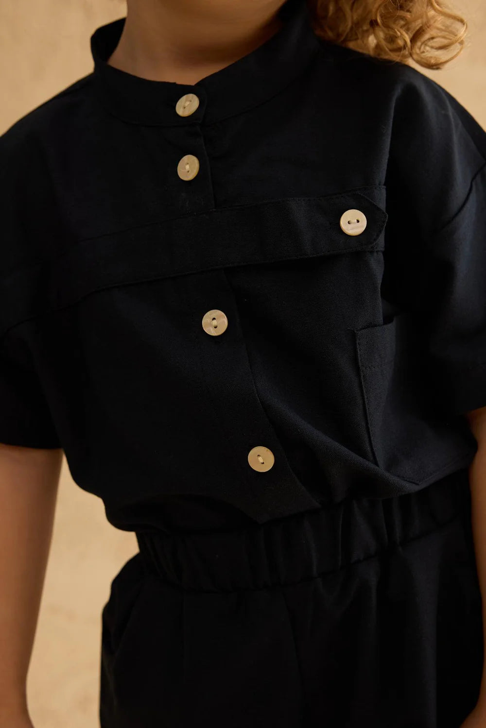 Set Kemishe me Detaj Placket ne Ngjyre Blu Navy