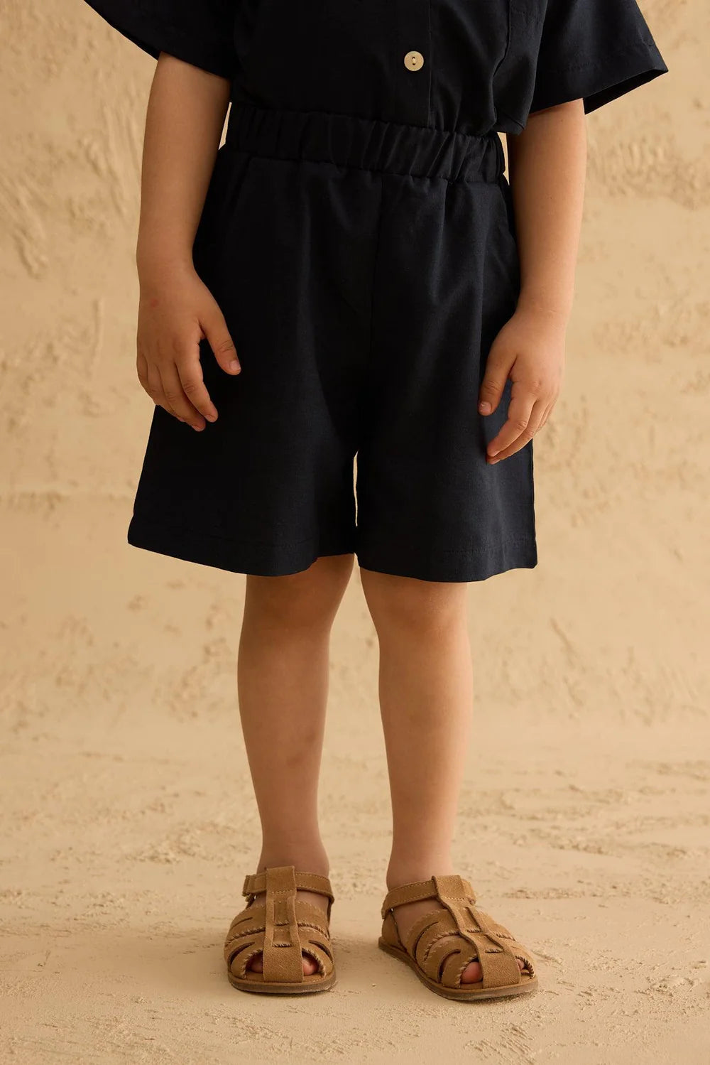 Set Kemishe me Detaj Placket ne Ngjyre Blu Navy