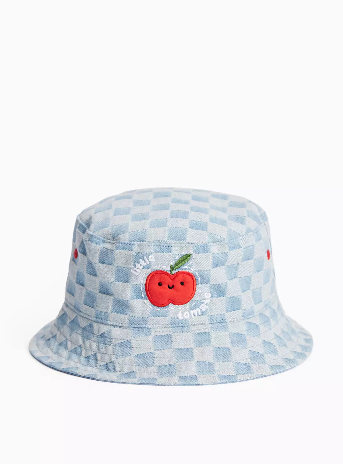 Kapele "Bucket" me Xhins me Kutia dhe Printim Domate