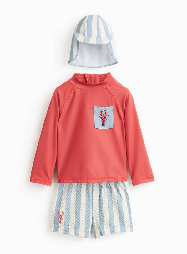 Set Plazhi "Lobster & Stripes" me Bluze UV UPF 50+, Pantallona dhe Kapele