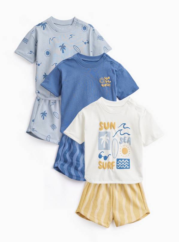 Set me 3 Kostume Wave Print