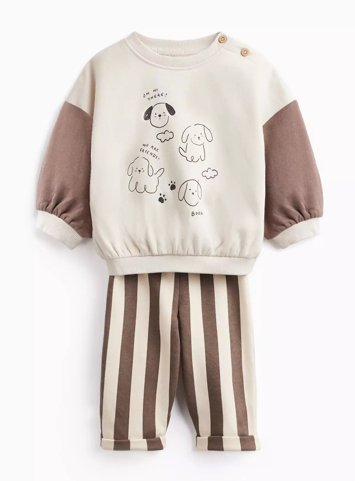 Set Me Bluze & Pantallona "Cream Bear Print"