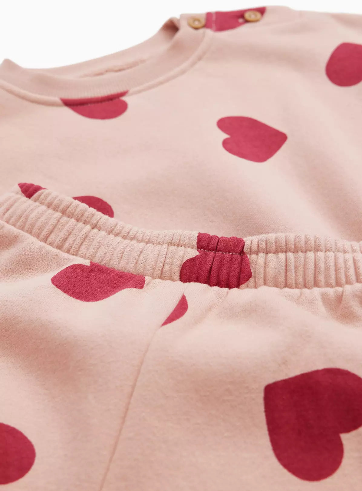 Kostum Me Bluze & Tuta "Heart Print Pink & Red"