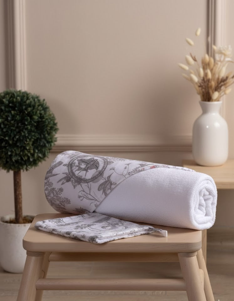 Set Peshqir me Kapuç dhe Doreze  –  Safari Grey 90x90cm