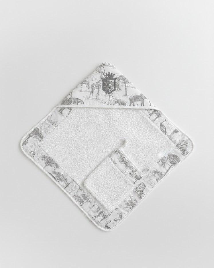 Set Peshqir me Kapuç dhe Doreze  –  Safari Grey 90x90cm