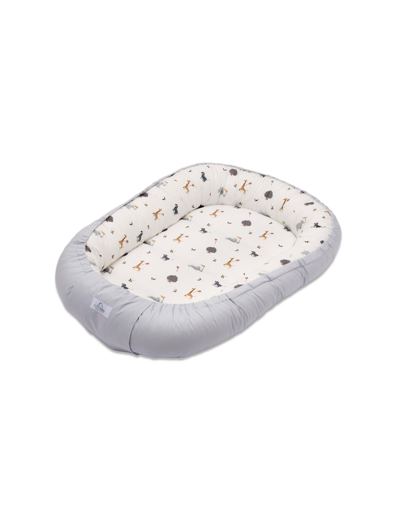 Baby Nest Per Bebe - Zoo Mavi (100% Pambuk) – 60x75 cm