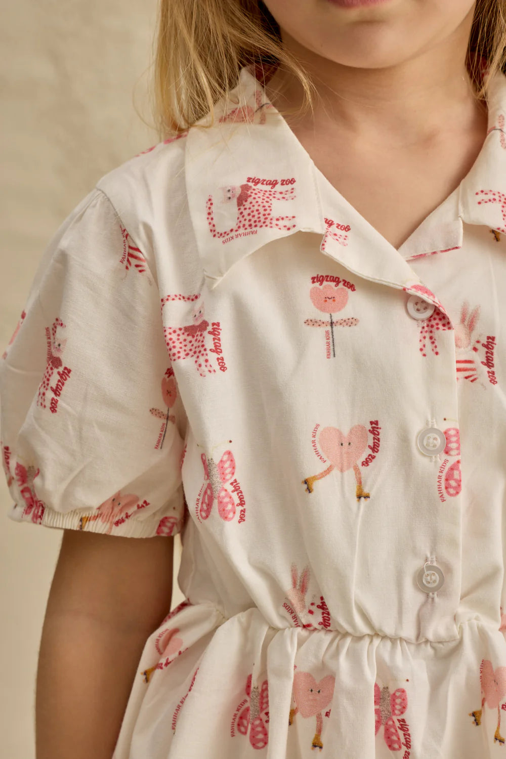 Fustan me Jake dhe Printime – Ngjyre Roze